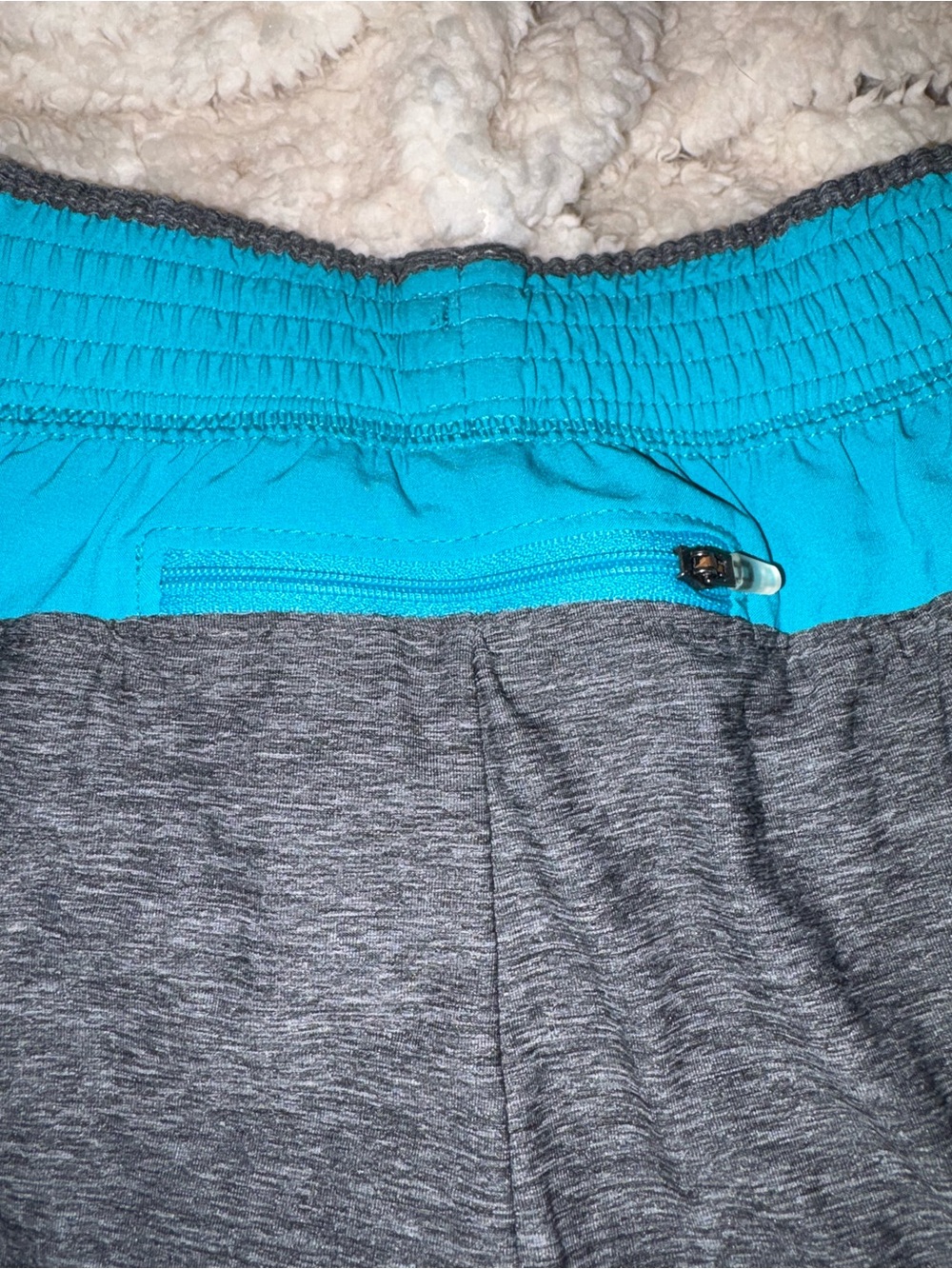 Champion Teal Athletic Running Shorts with Charcoal Trim - Picture 4 of 4